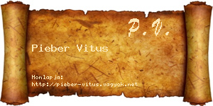 Pieber Vitus névjegykártya